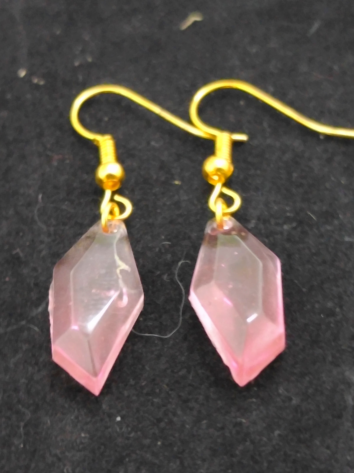 Handmade Pink Diamond Resin Earrings