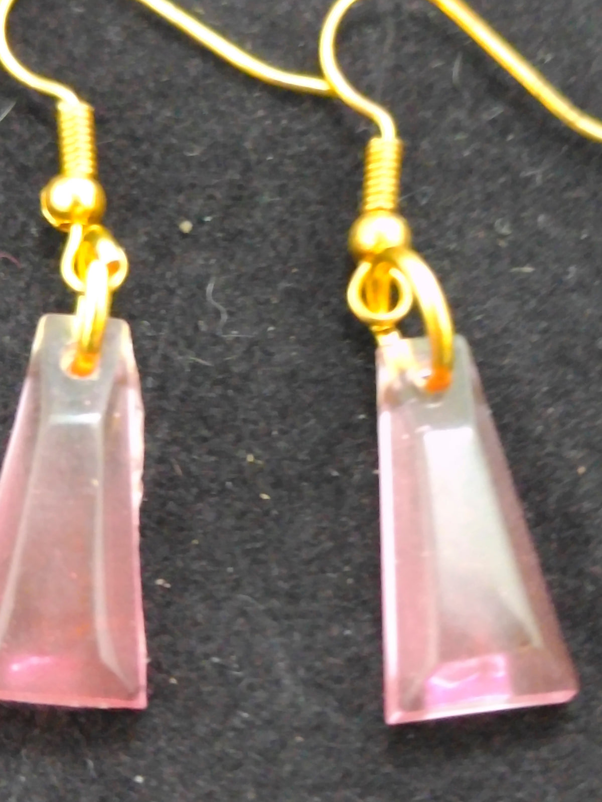 Handmade Pink Triangle Earrings