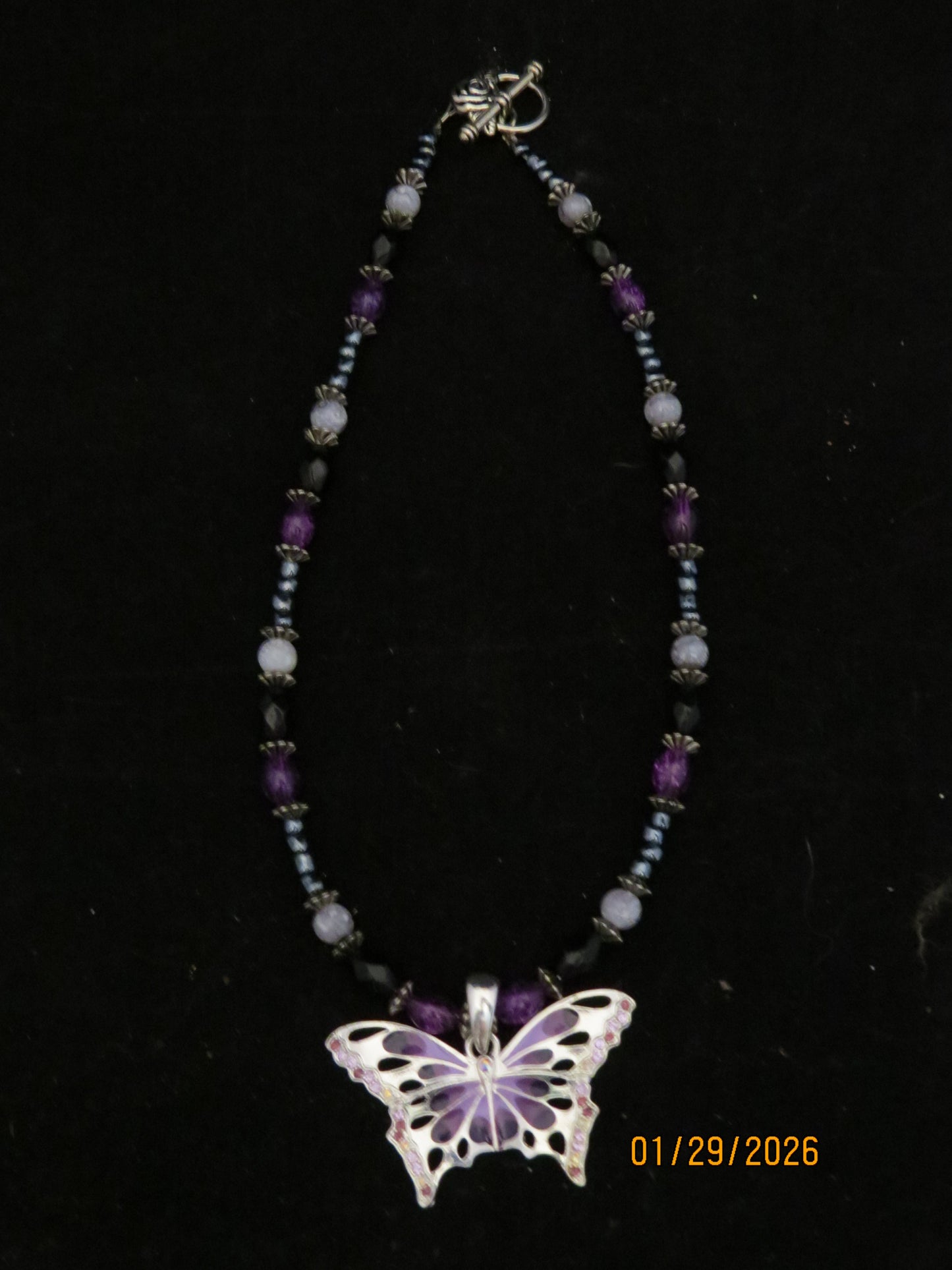 Purple Butterfly Necklace