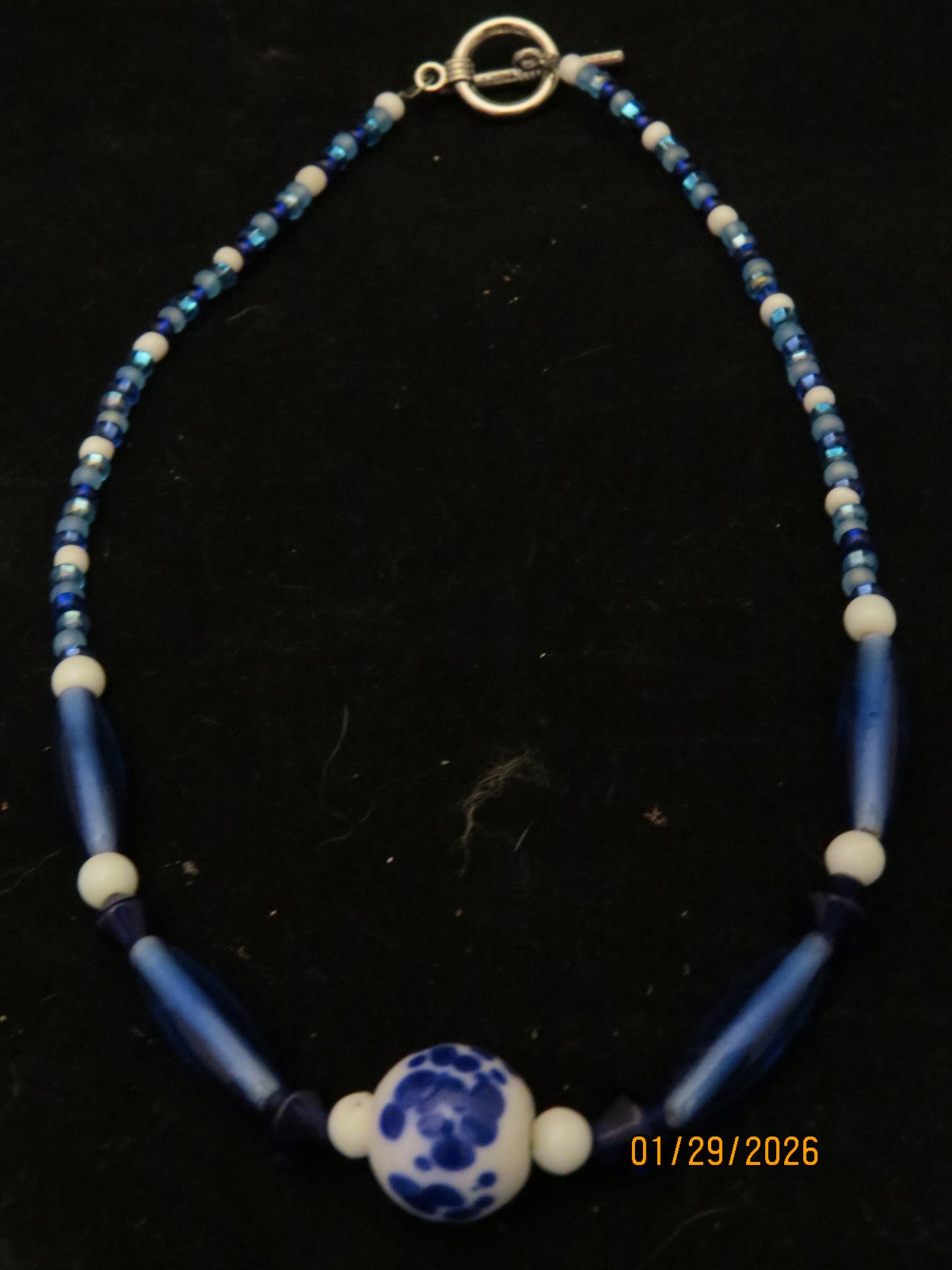 Blue & White Beaded Necklace