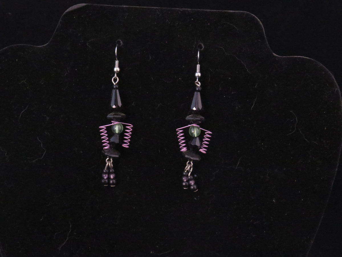 Handmade Beaded Witch Earrings