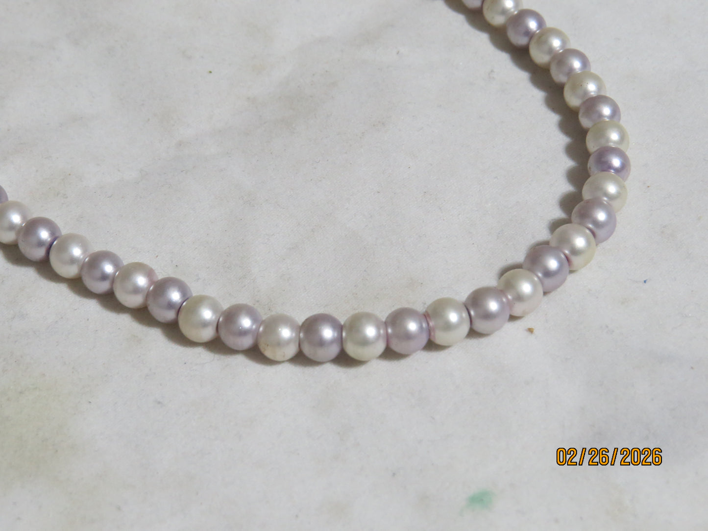 Pink & Purple Glass Pearl Necklace