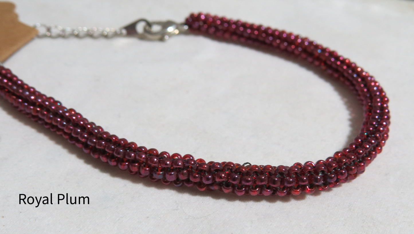 Royal Plum Tubular Peyote Bracelet