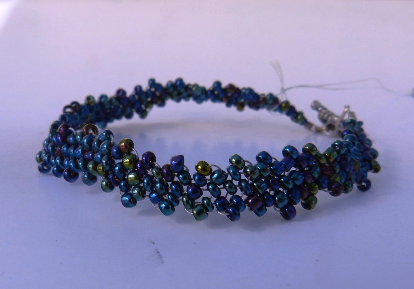 Blue Iris Peyote Simple Strap Bracelet