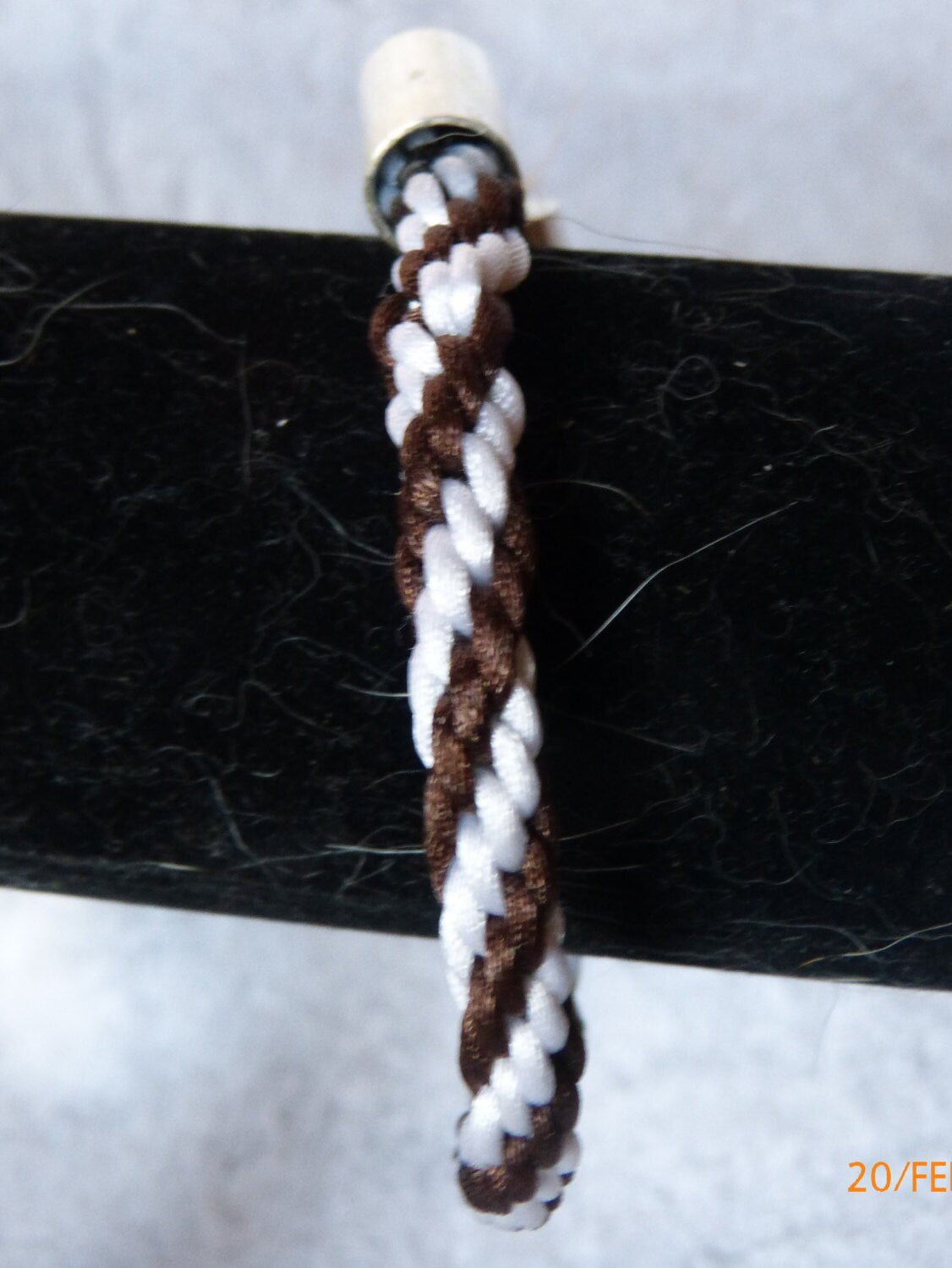 Brown & White Round Kumihimo Men's Bracelet