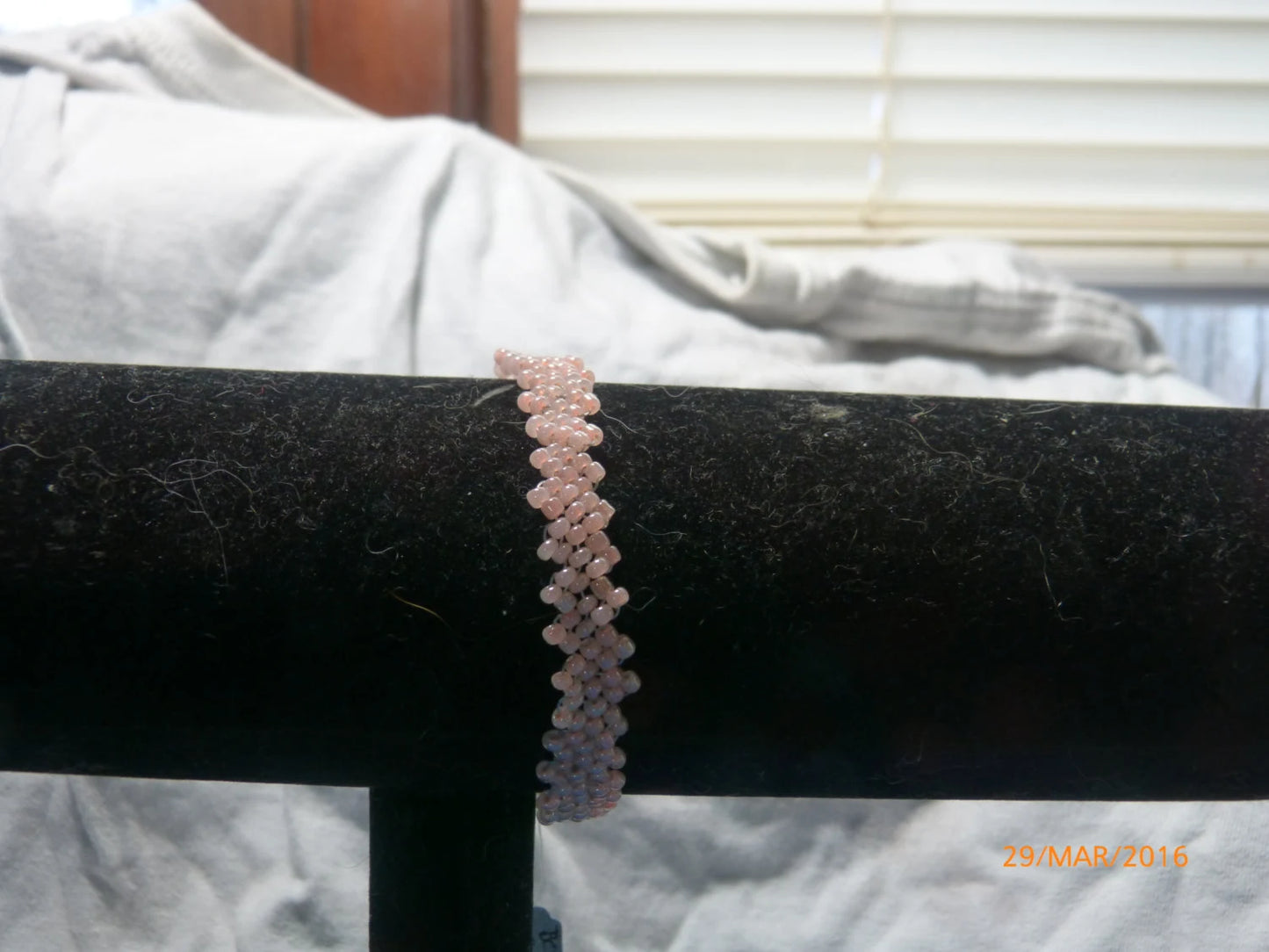 Ceylon Peach Simple Strap Peyote Bracelet