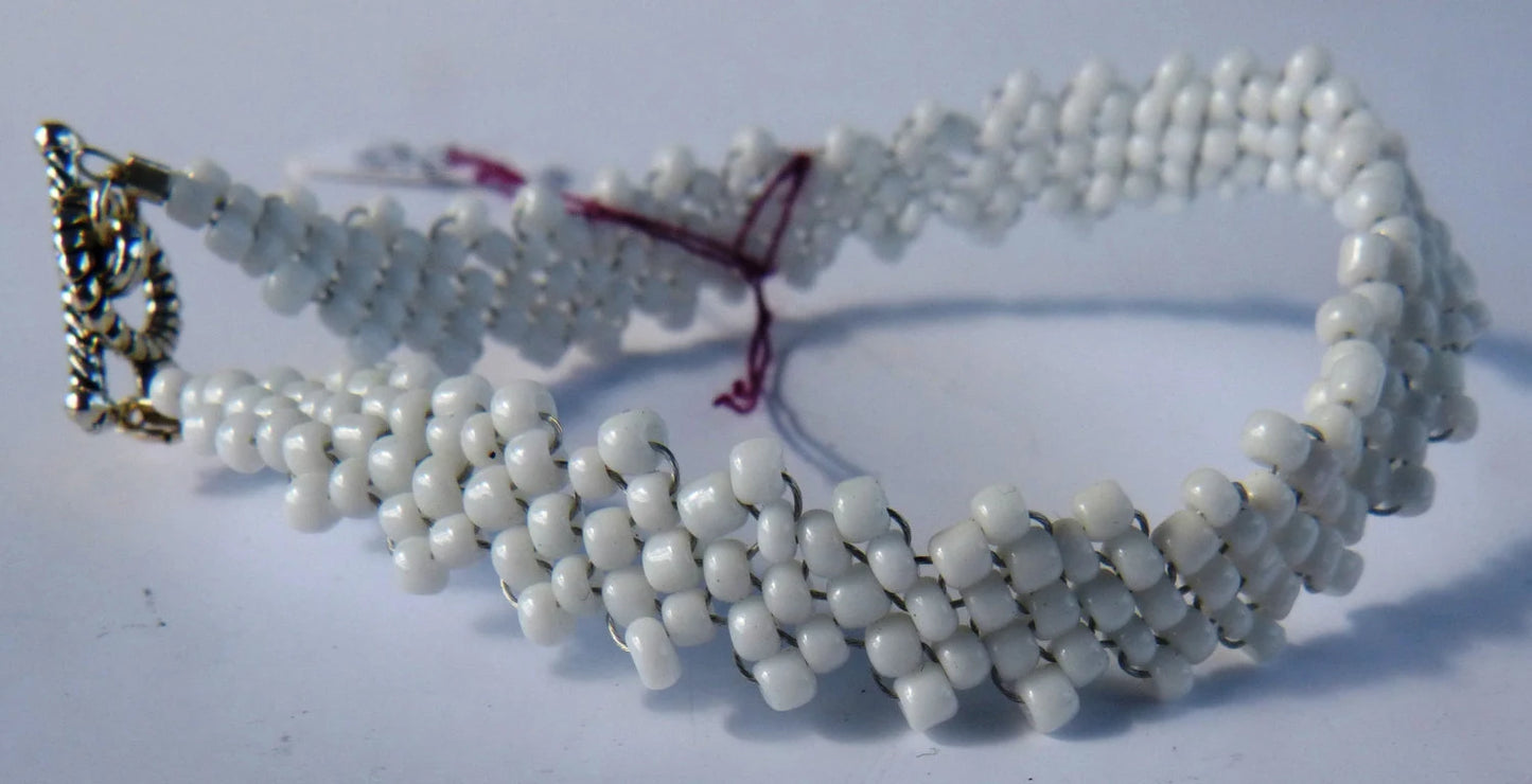 Opaque White Peyote Simple Strap Bracelet