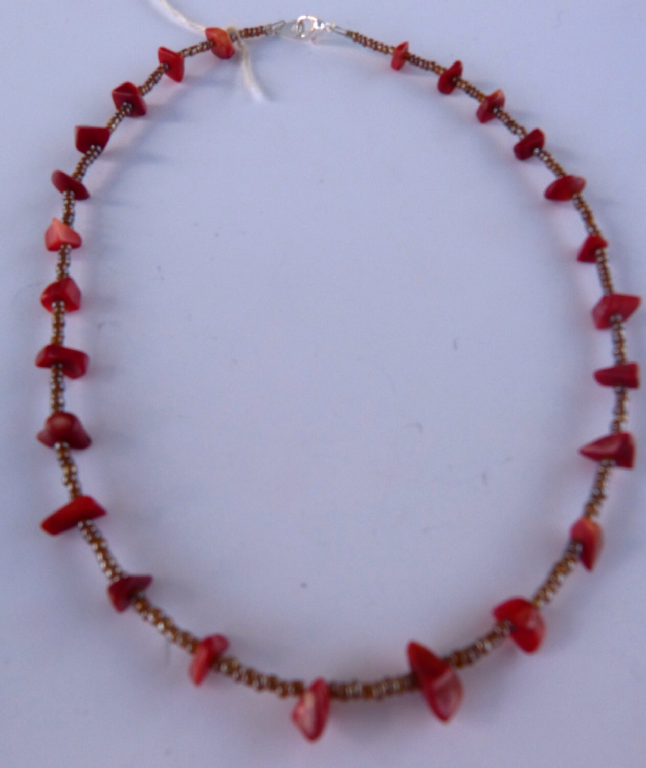 Amber Seed Beads with Stone Chips