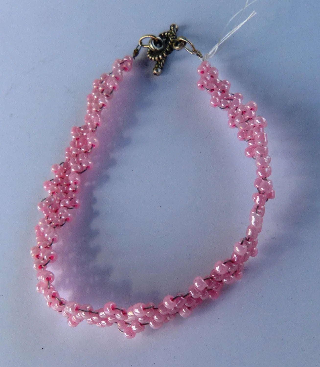Ceylon Pink Simple Strap Peyote Bracelet