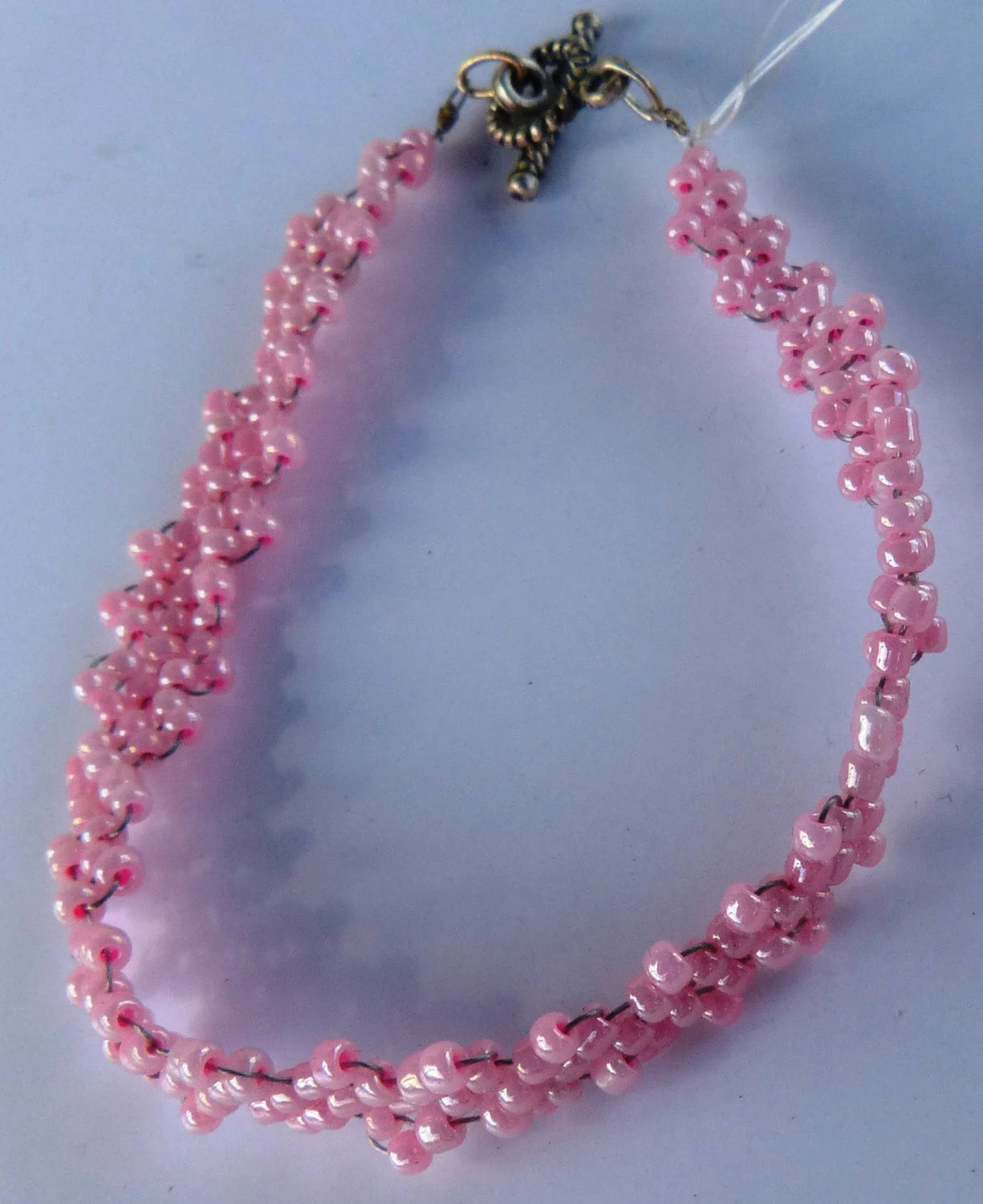 Ceylon Pink Simple Strap Peyote Bracelet