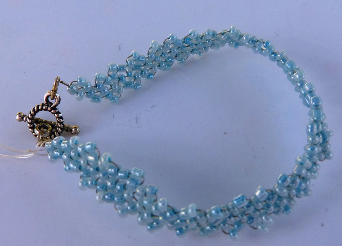Cylon Turquoise Blue Simple Strap Peyote Bracelet
