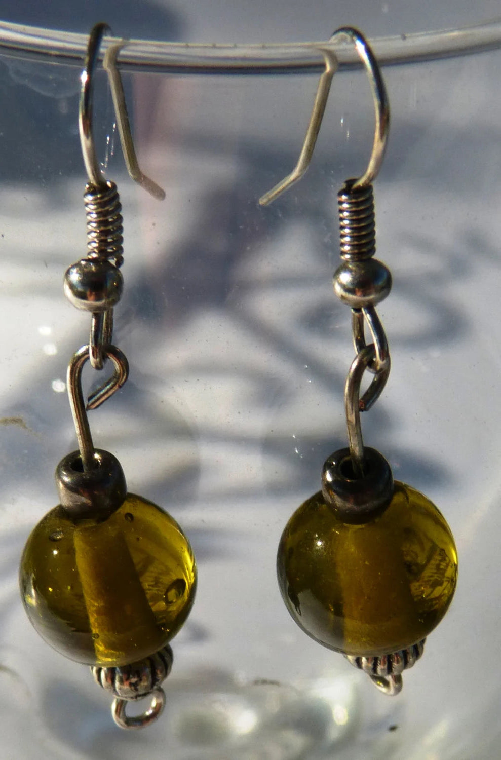 Round Amber Earrings