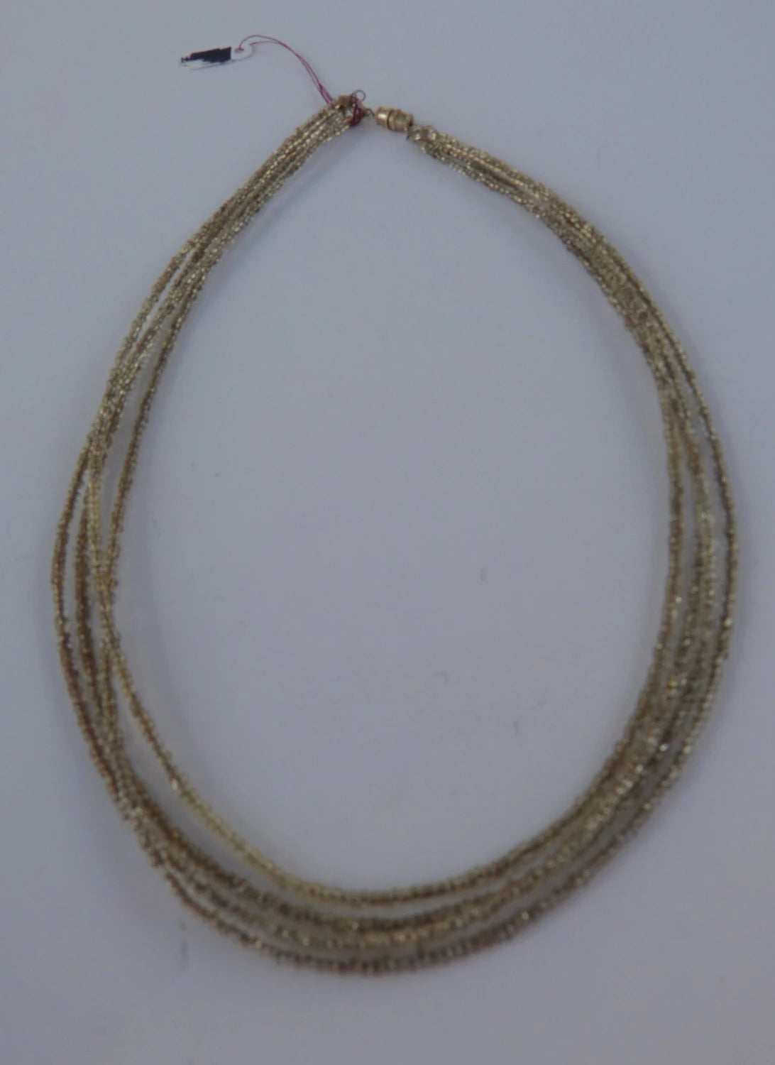 4 Strand Clear Seed Bead Necklace