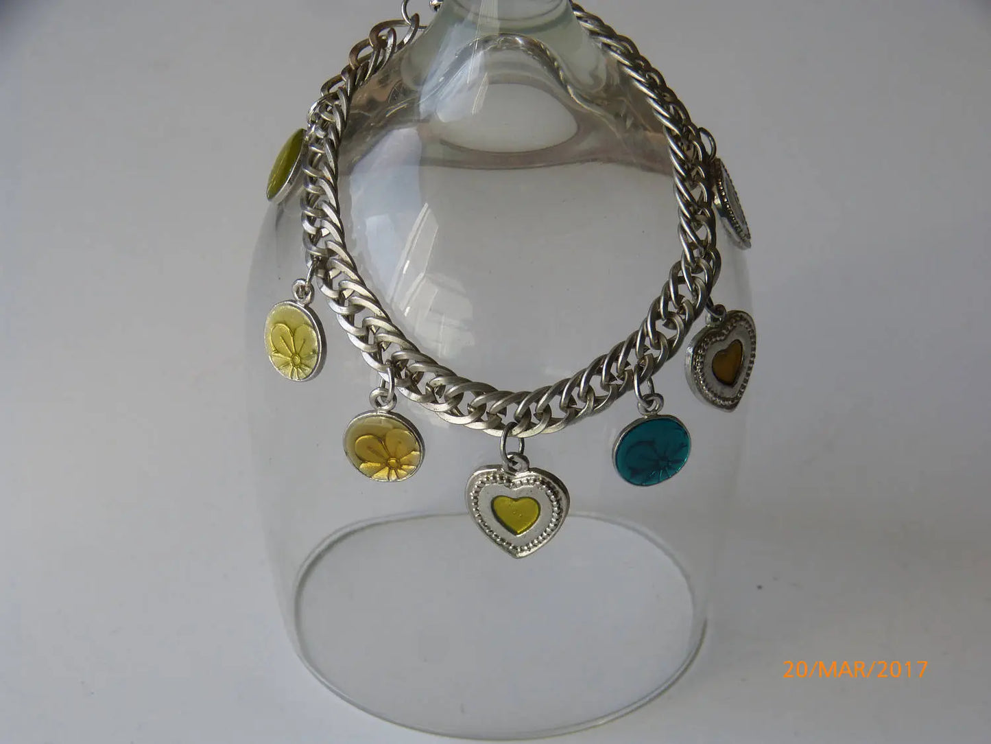 Heart & Flower Charm Bracelet