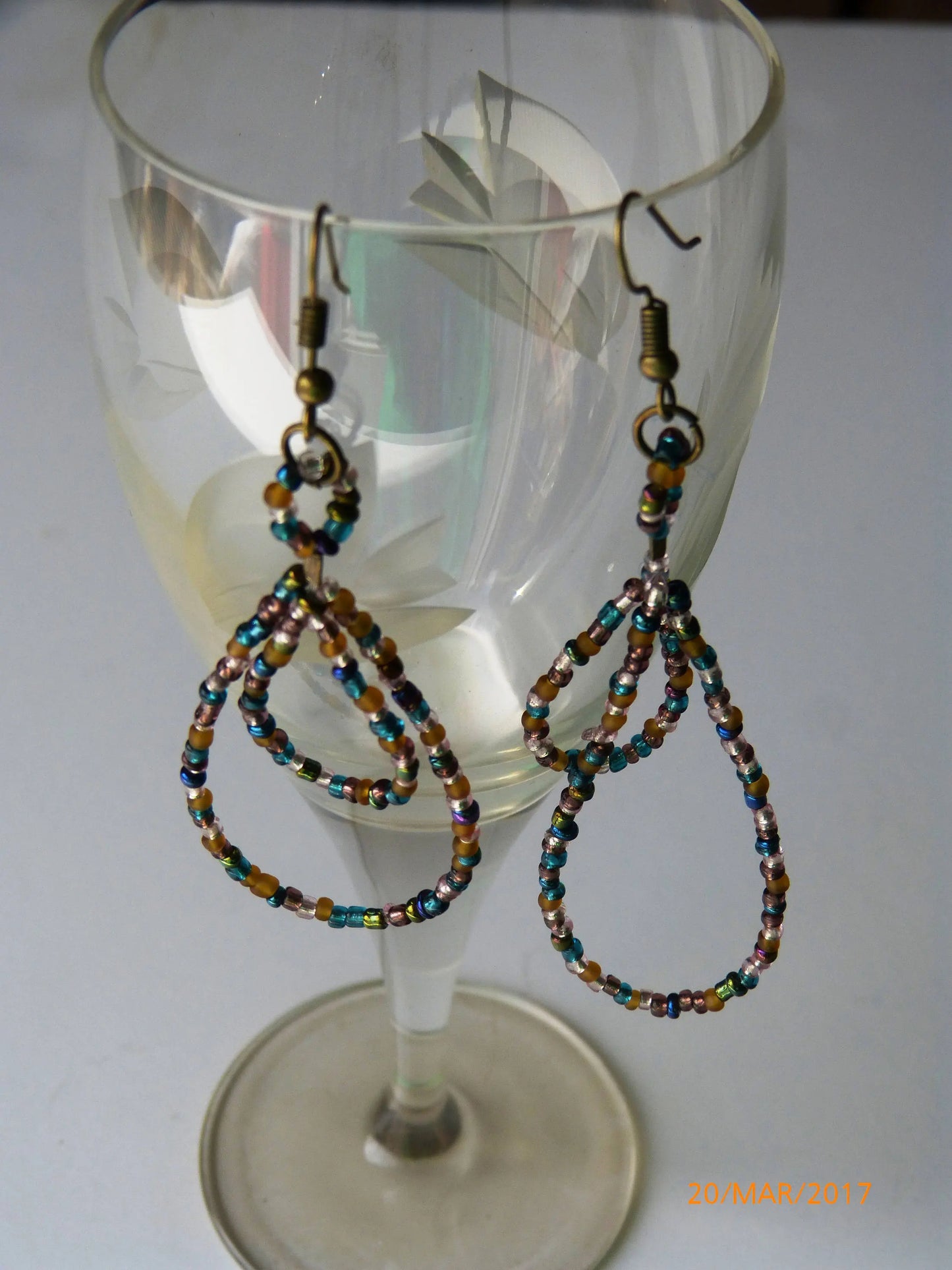 Peacock Mix Double Teardrop Earrings