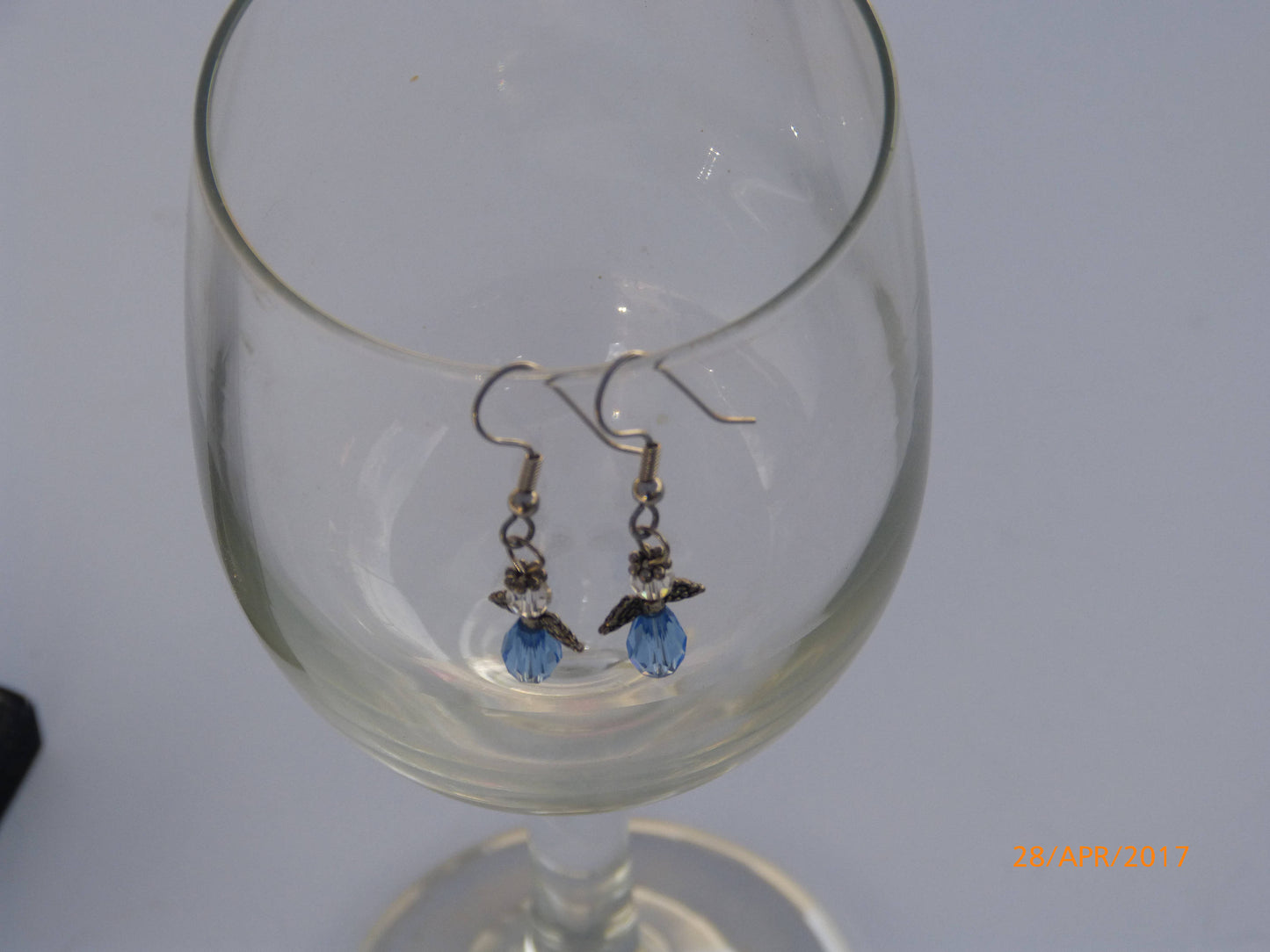 Small Silver Winged Angel Earrings