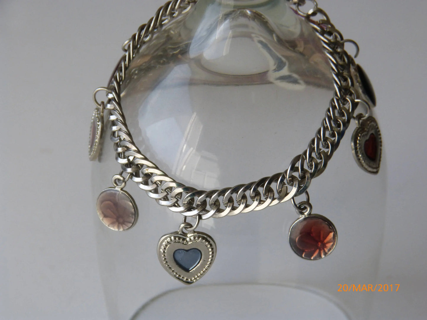 Heart & Flower Charm Bracelet
