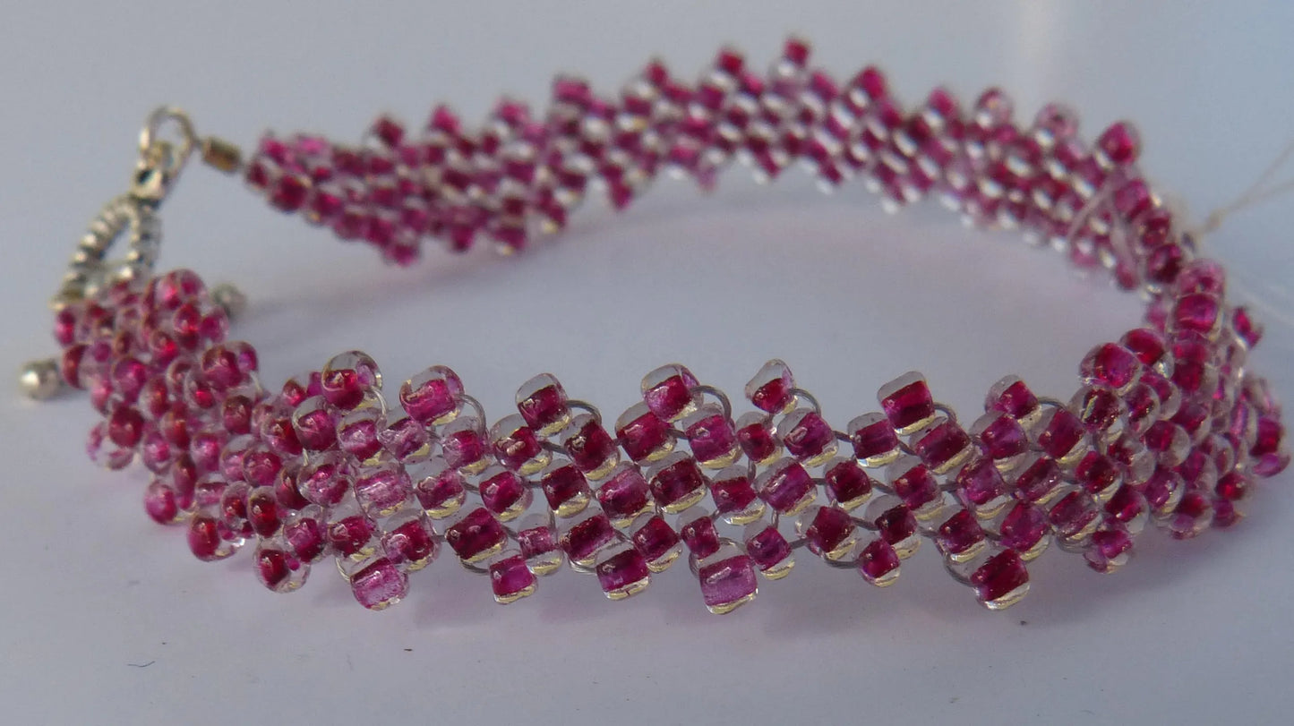 Amethyst Purple Simple Strap Peyote Bracelet
