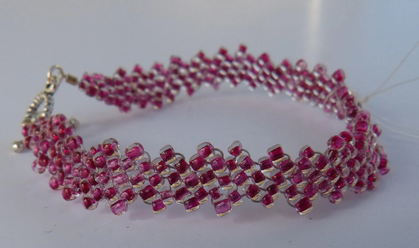 Amethyst Purple Simple Strap Peyote Bracelet