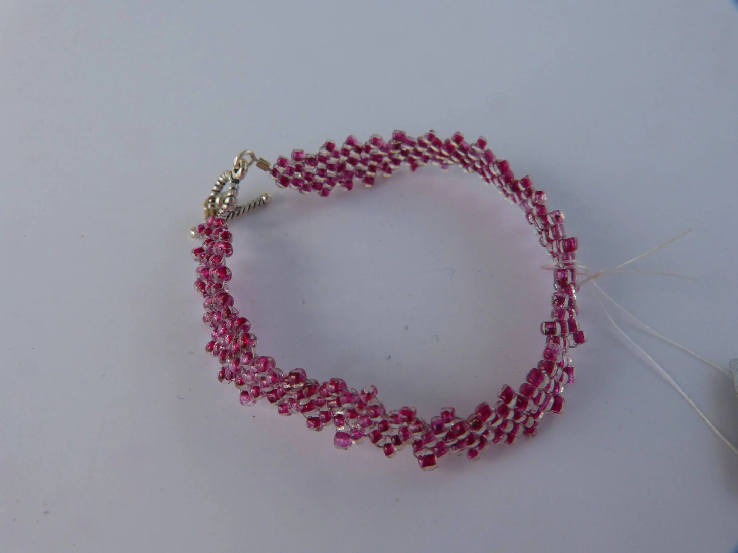 Amethyst Purple Simple Strap Peyote Bracelet