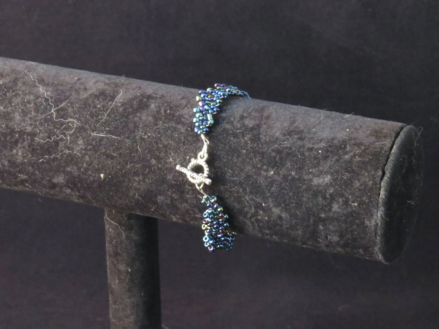Blue Iris Peyote Simple Strap Bracelet