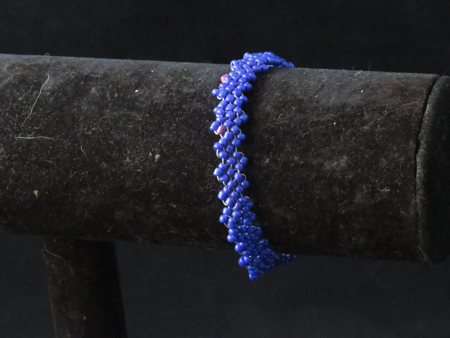 Opaque Blue Simple Strap Peyote Bracelet