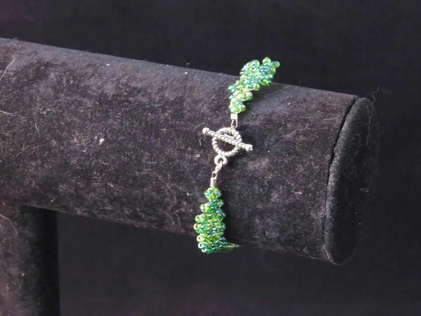 Rainbow Green Peyote Simple Strap Bracelet
