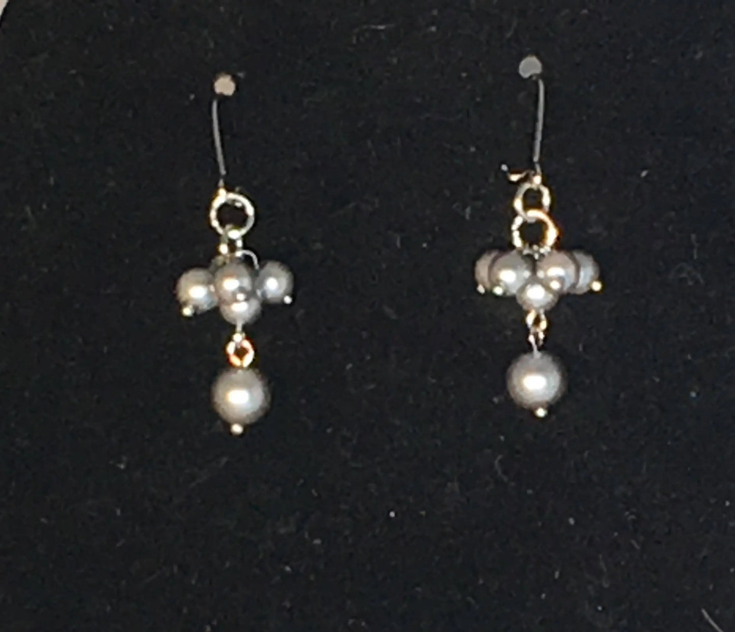 Grey Pearl Dangle Earrings