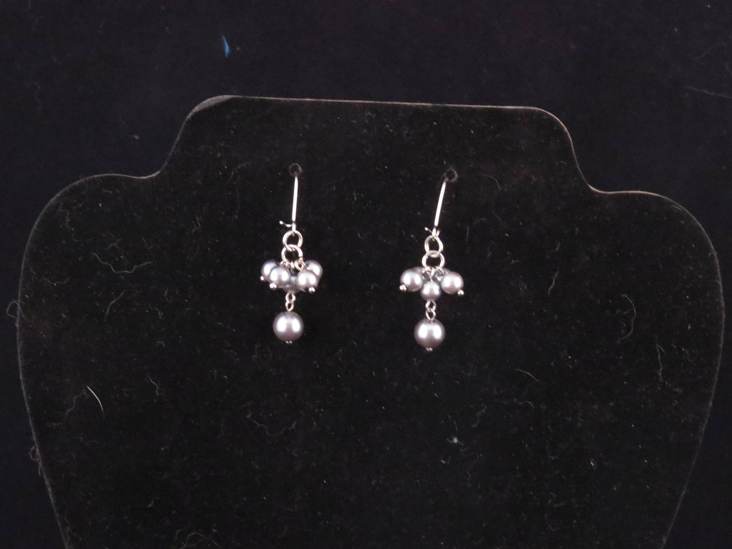 Grey Pearl Dangle Earrings