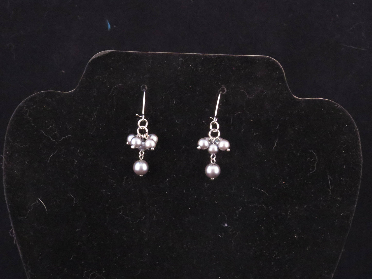 Grey Pearl Dangle Earrings