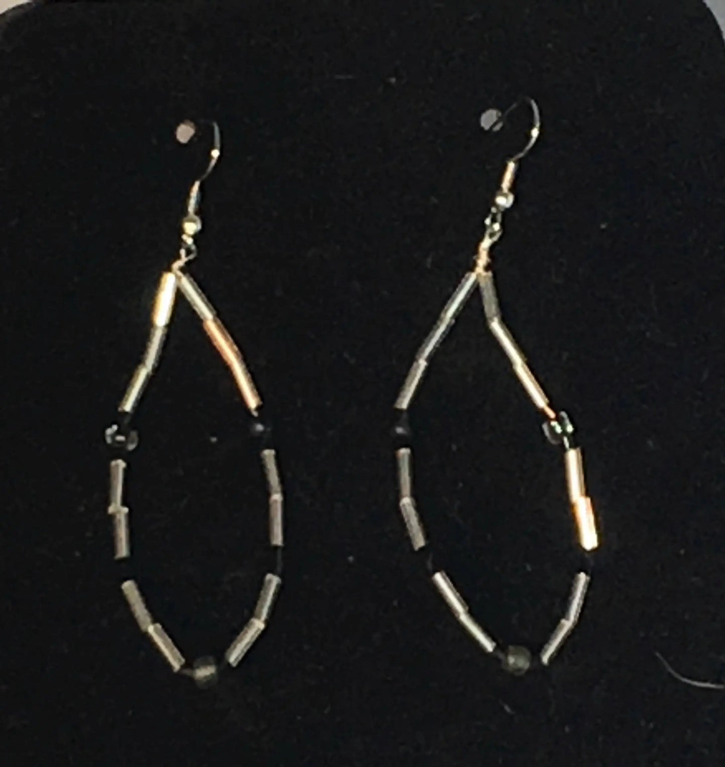 Silver & black Teardrop Earrings
