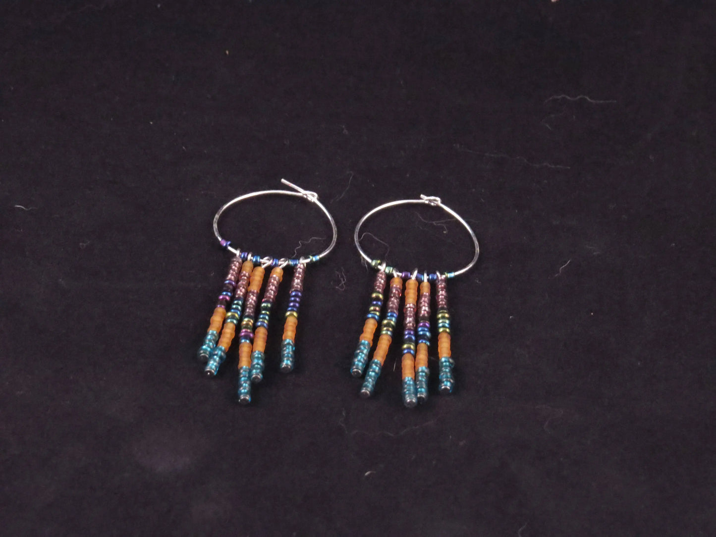 Peacock Fringe Hoops