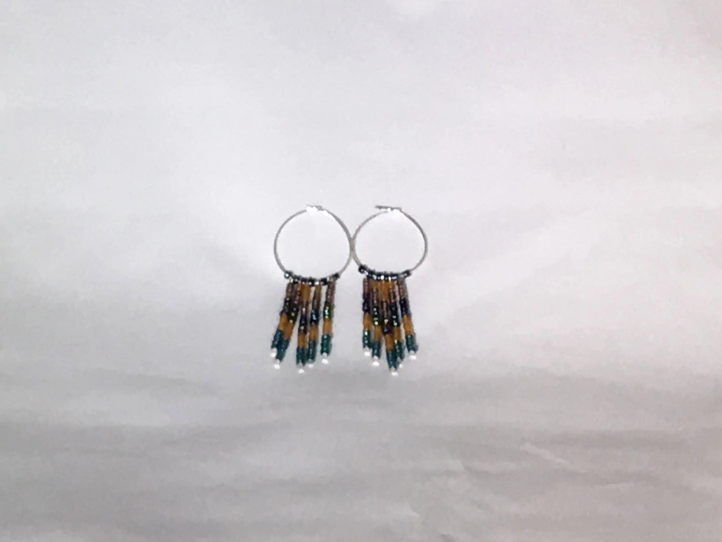 Peacock Fringe Hoops