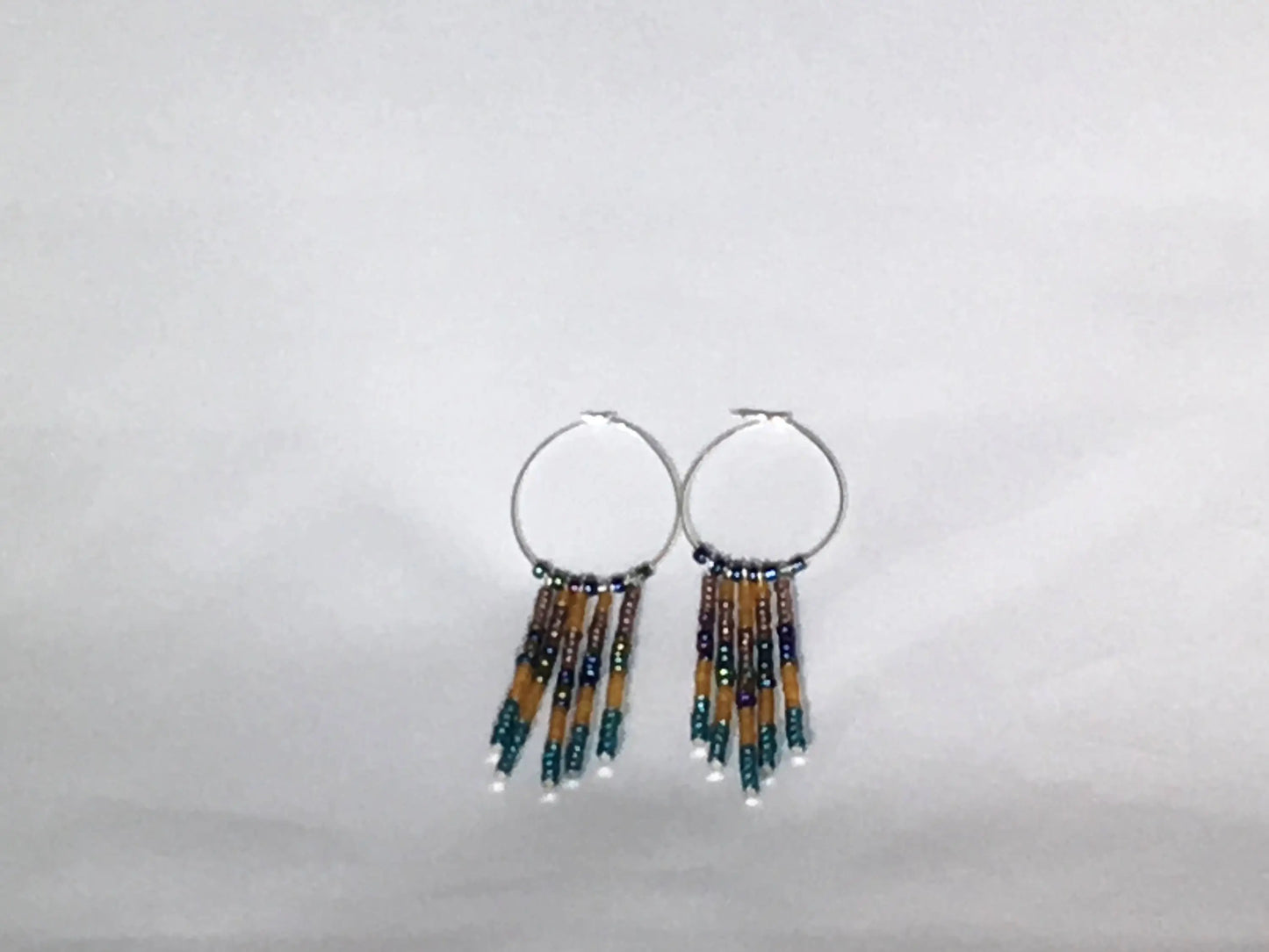 Peacock Fringe Hoops