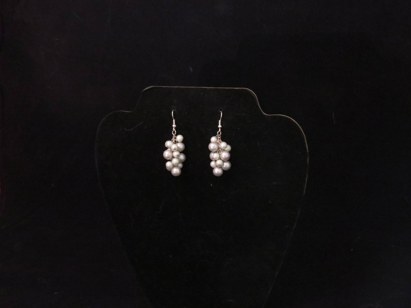 Light Gray & White Pearl cluster Earring