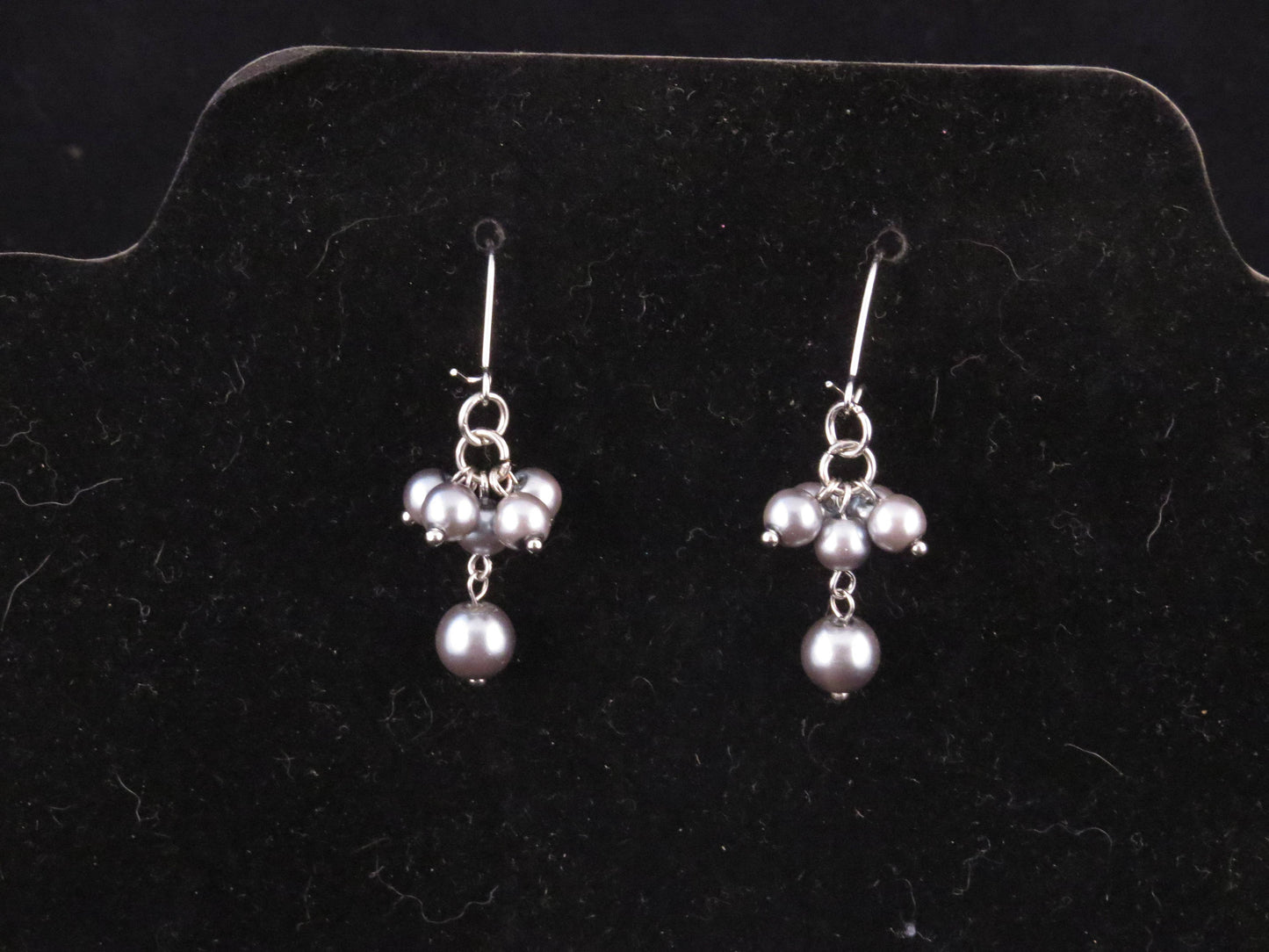 Grey Pearl Dangle Earrings