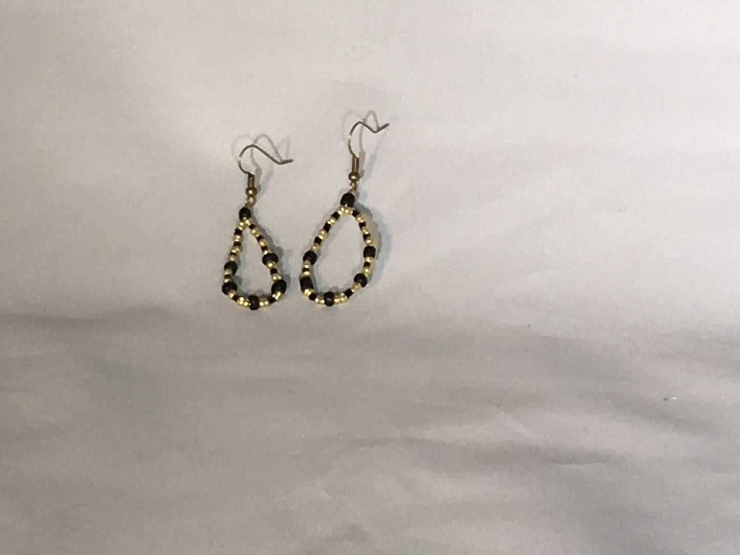 Gold & Black Teardrop Earrings