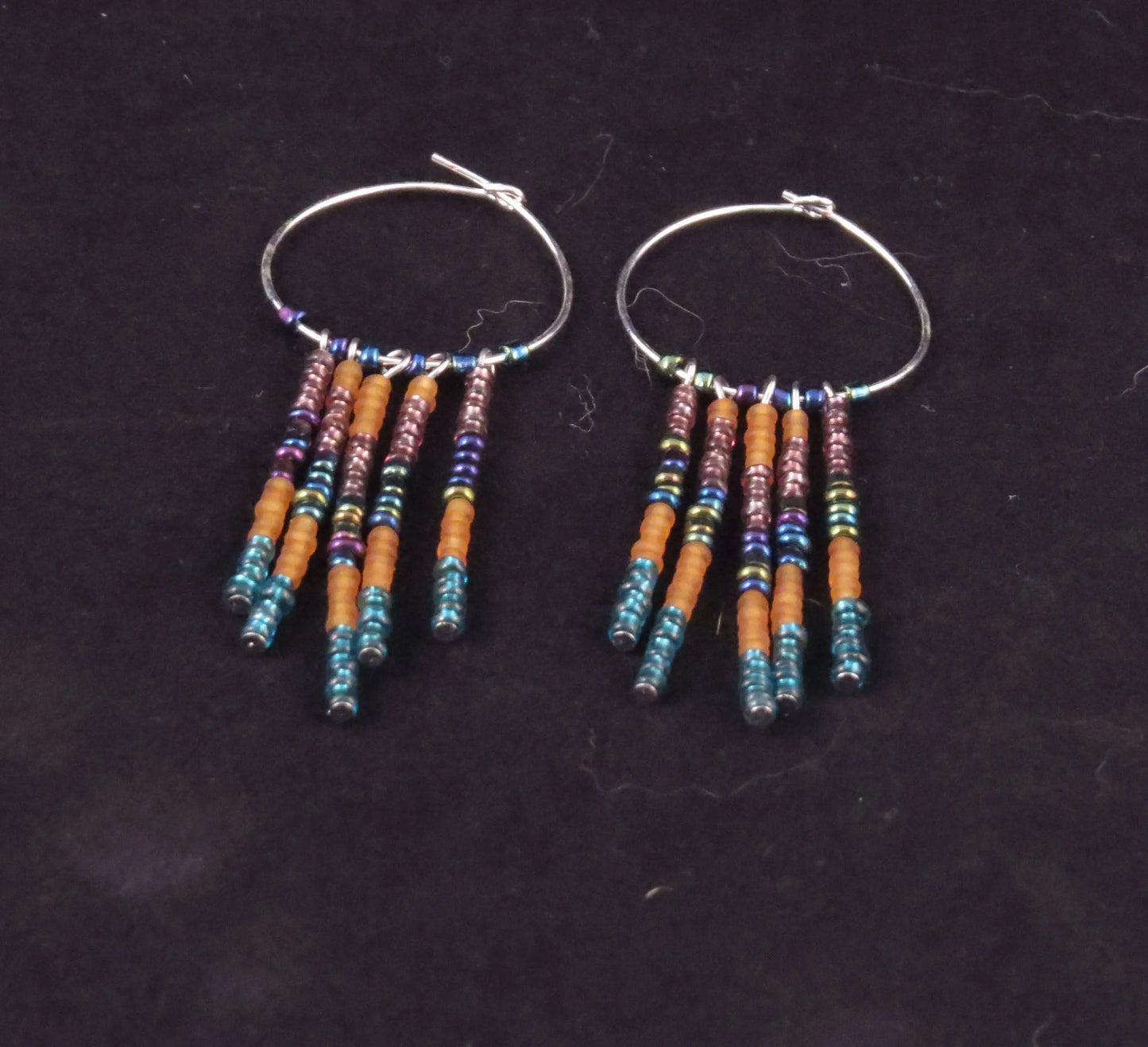 Peacock Fringe Hoops