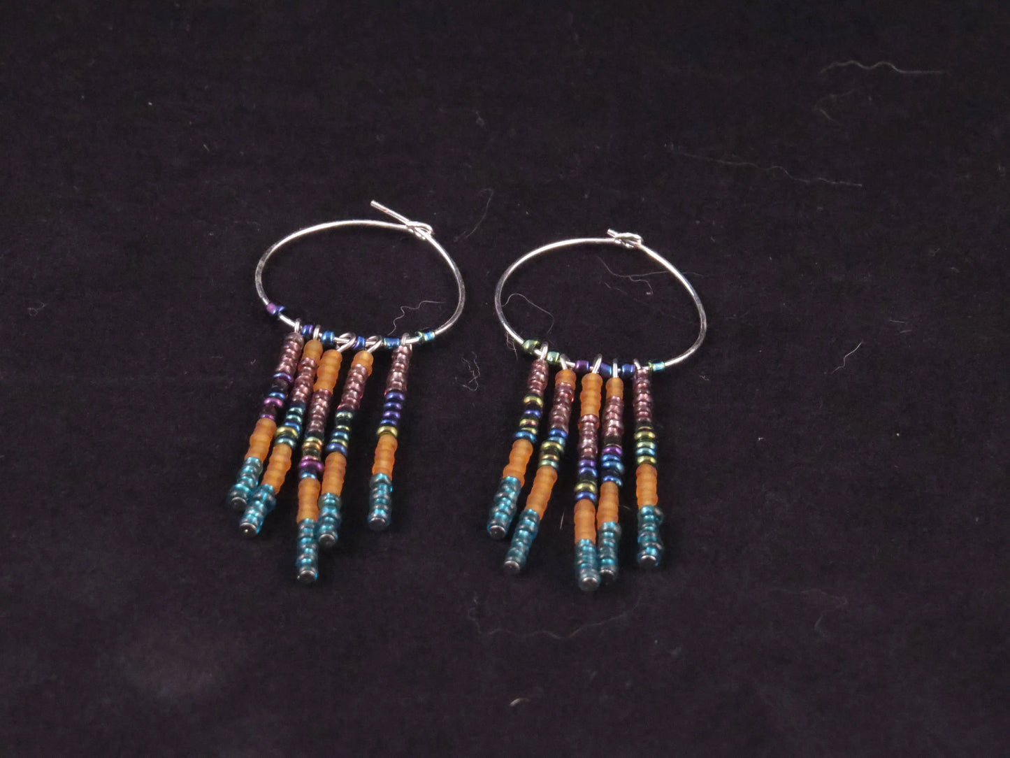 Peacock Fringe Hoops