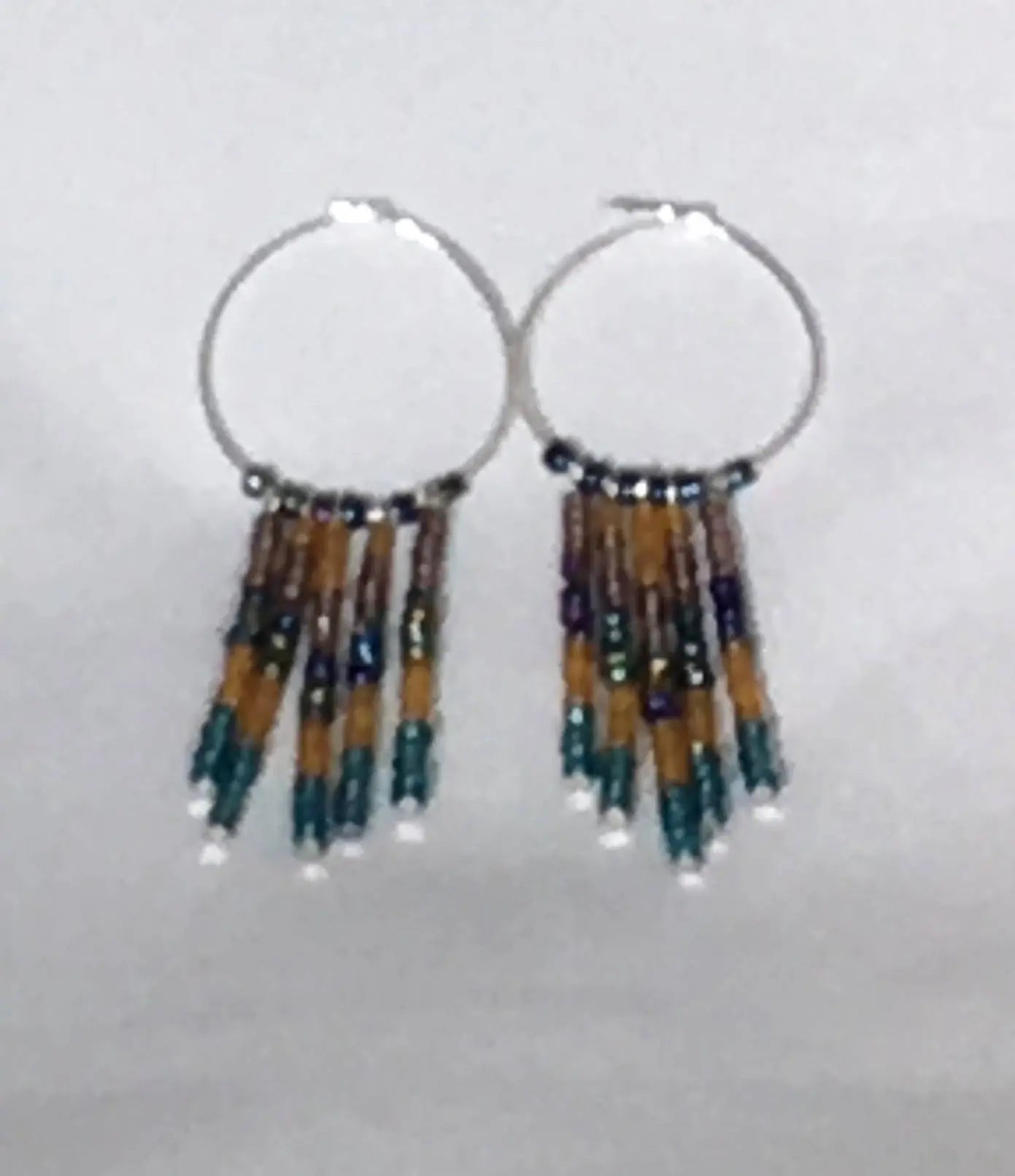 Peacock Fringe Hoops
