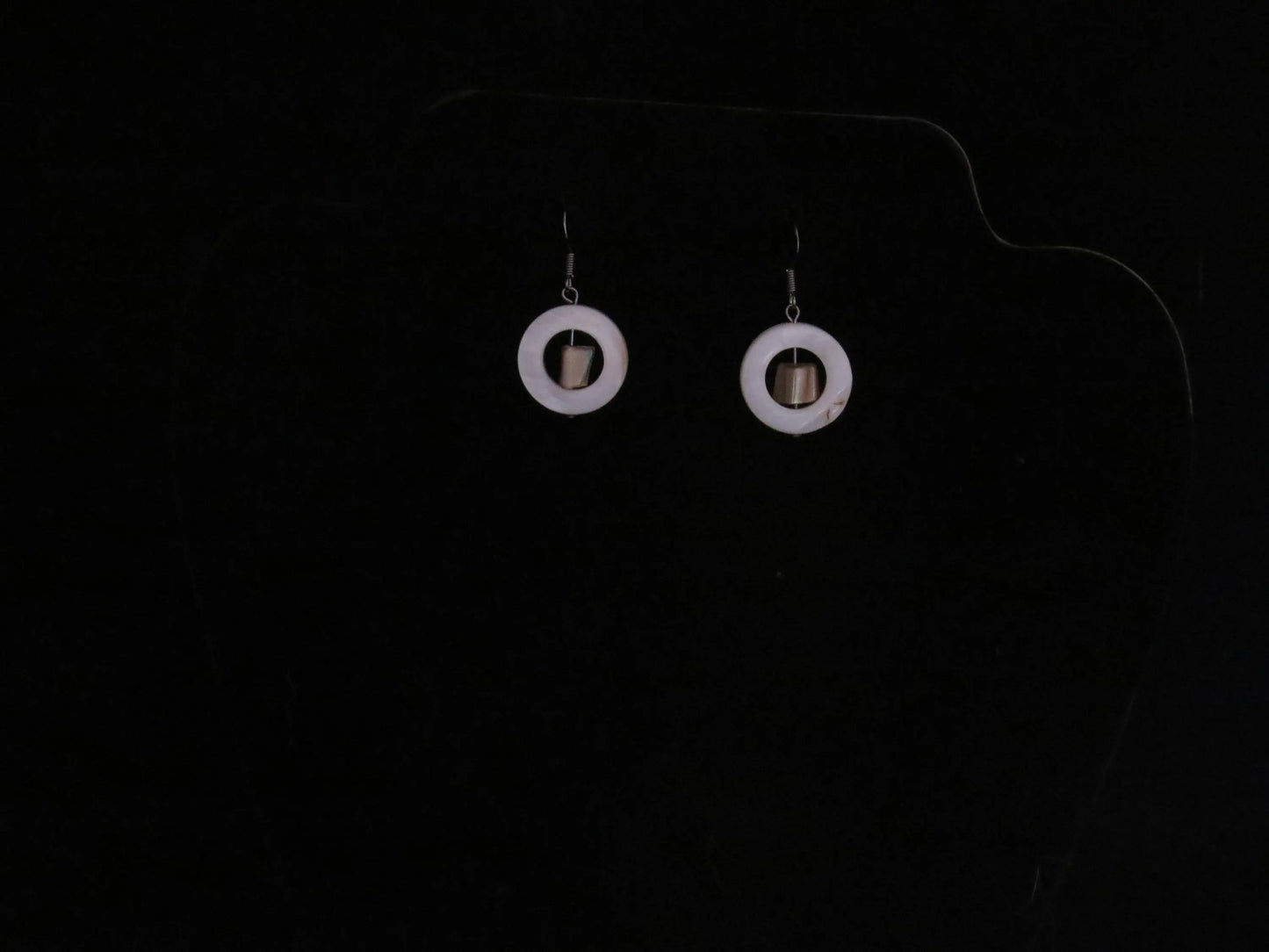 White Shell Rings with Shell Beads