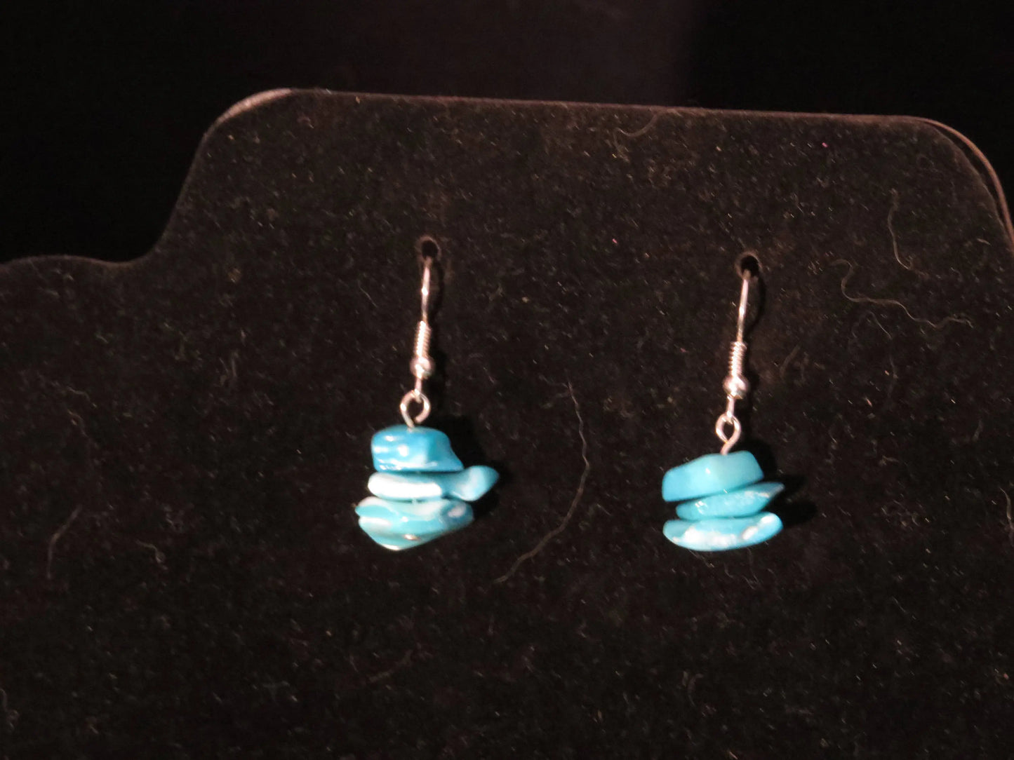 Blue Shell Chip Earrings