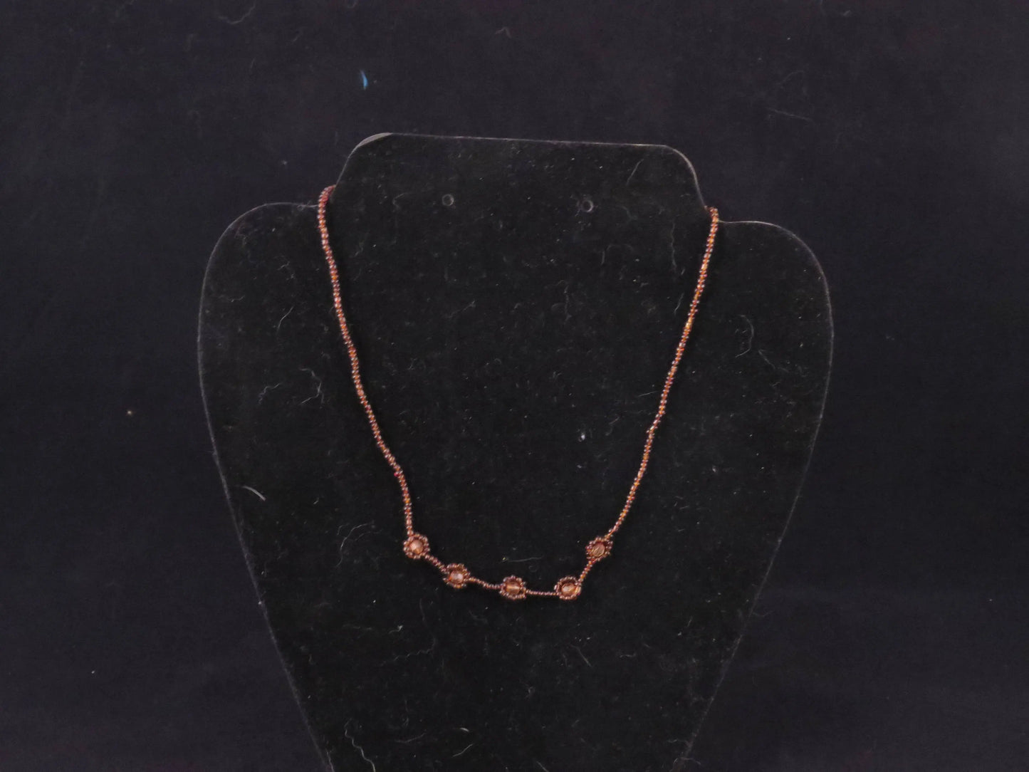 Brown Seed Beads with Bicone Necklace