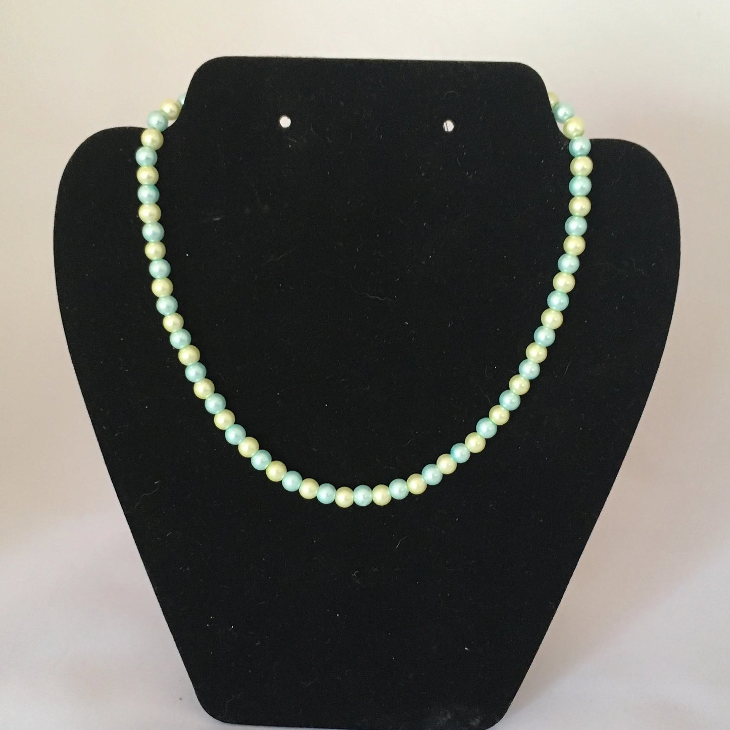 Blue & Green Glass Pearl Necklace