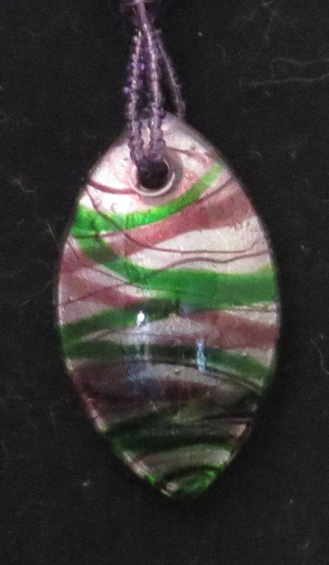 Oval Stripe Pendent Necklace