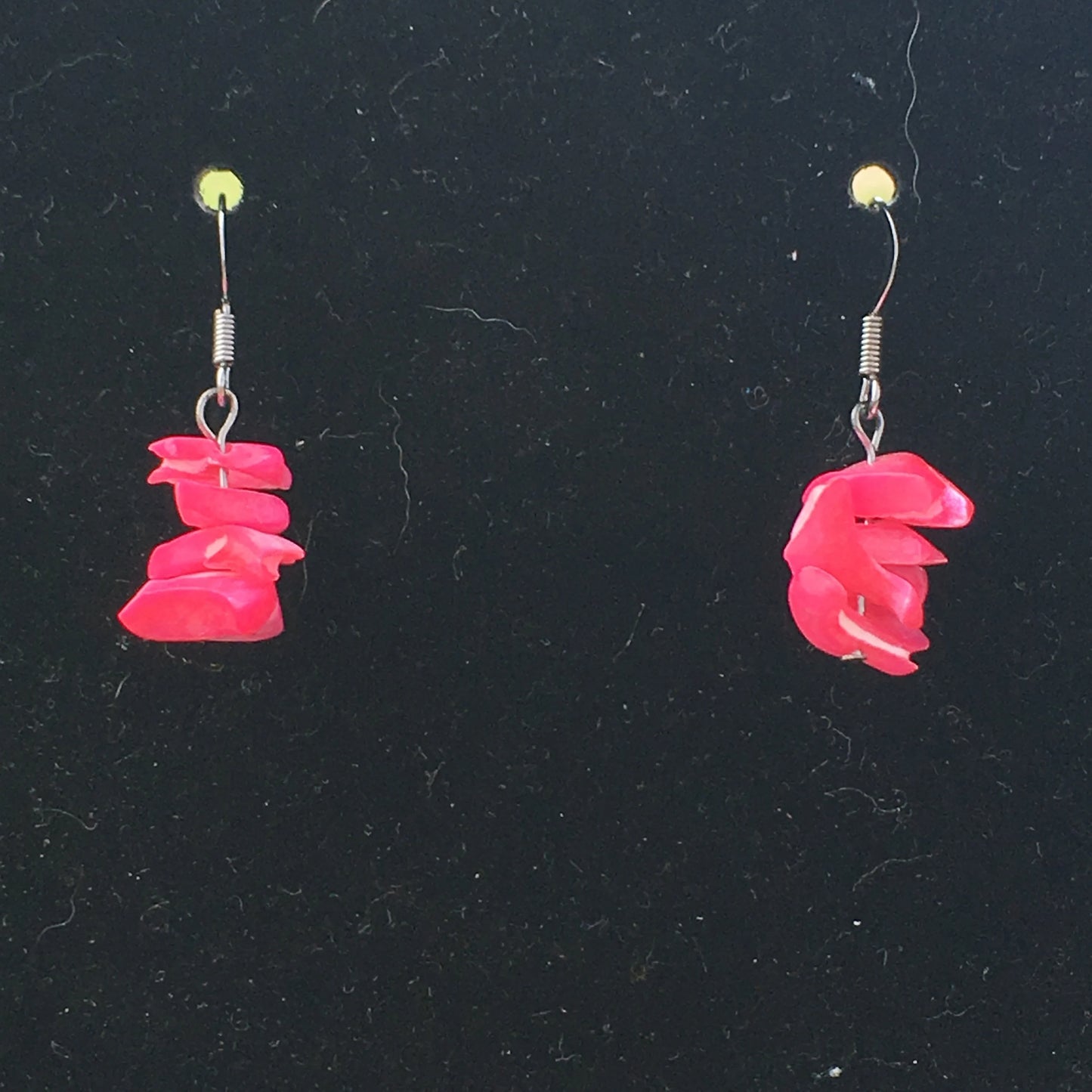 Fuchsia Shell Chip Earrings