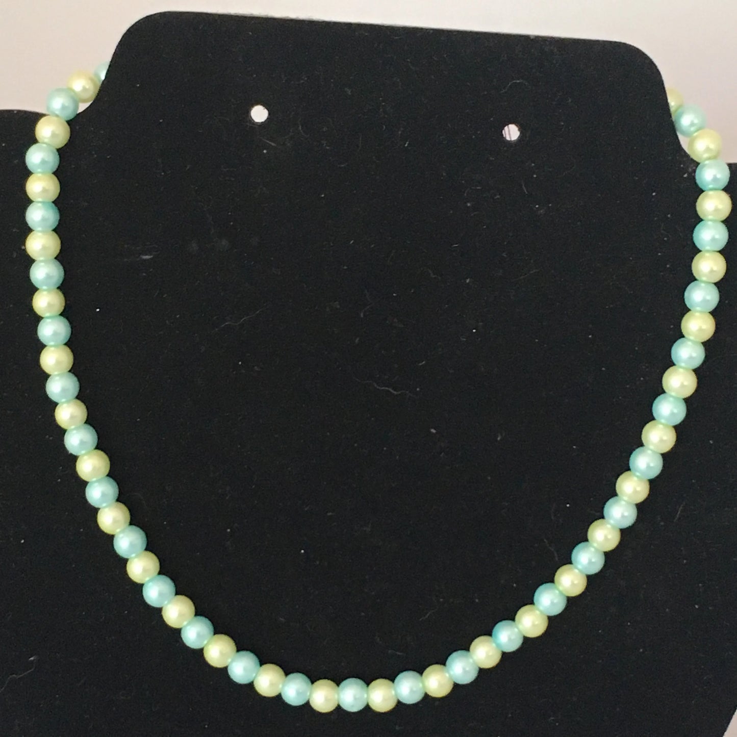 Blue & Green Glass Pearl Necklace