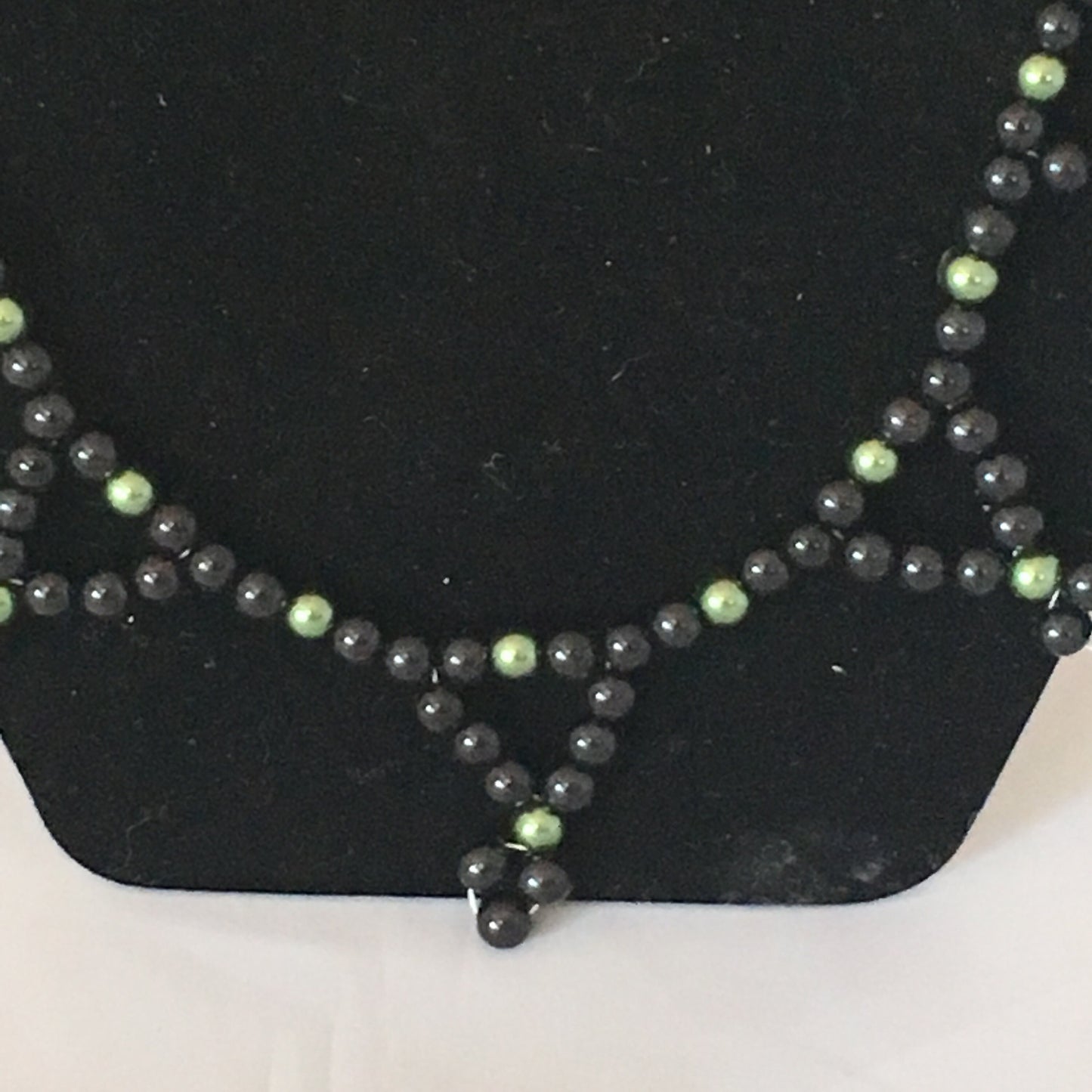 Black & Dark Green Glass Pearl Necklace