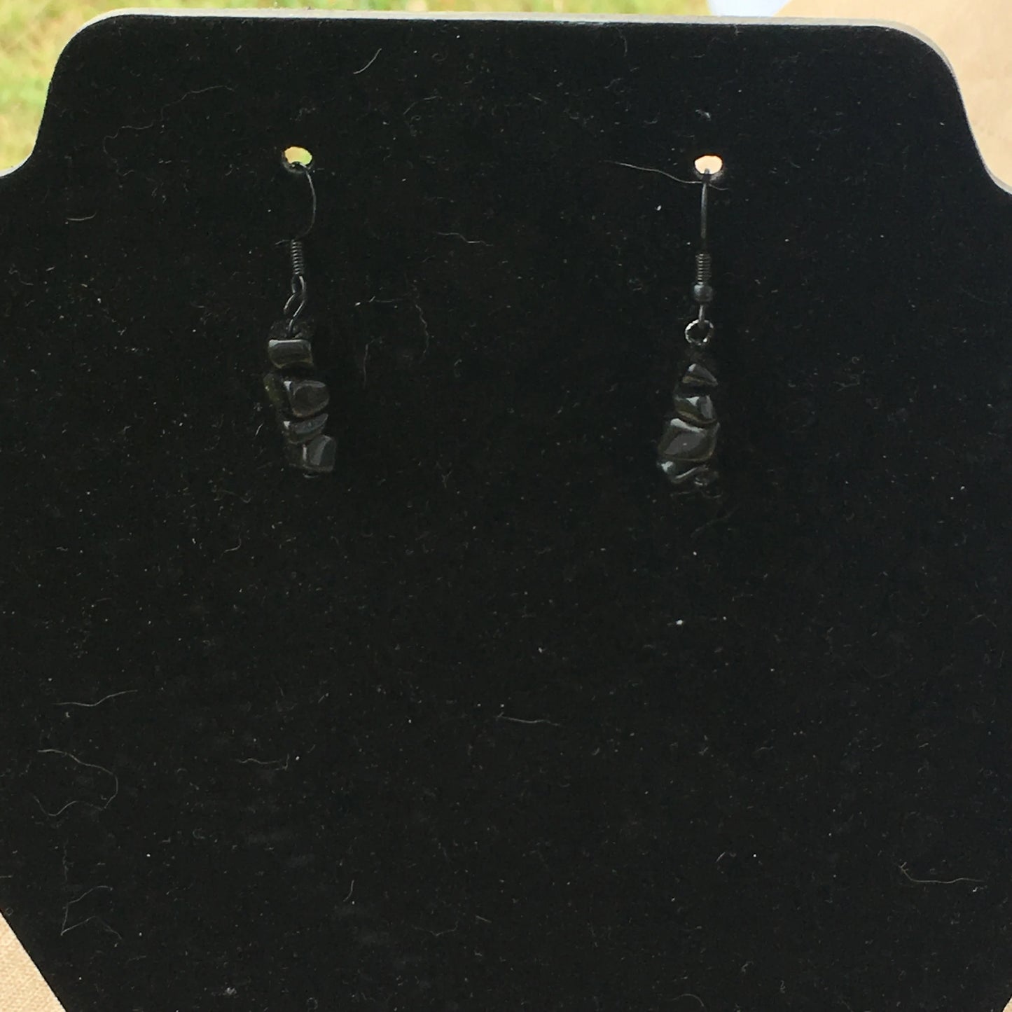 Black Onyx Chip Earrings