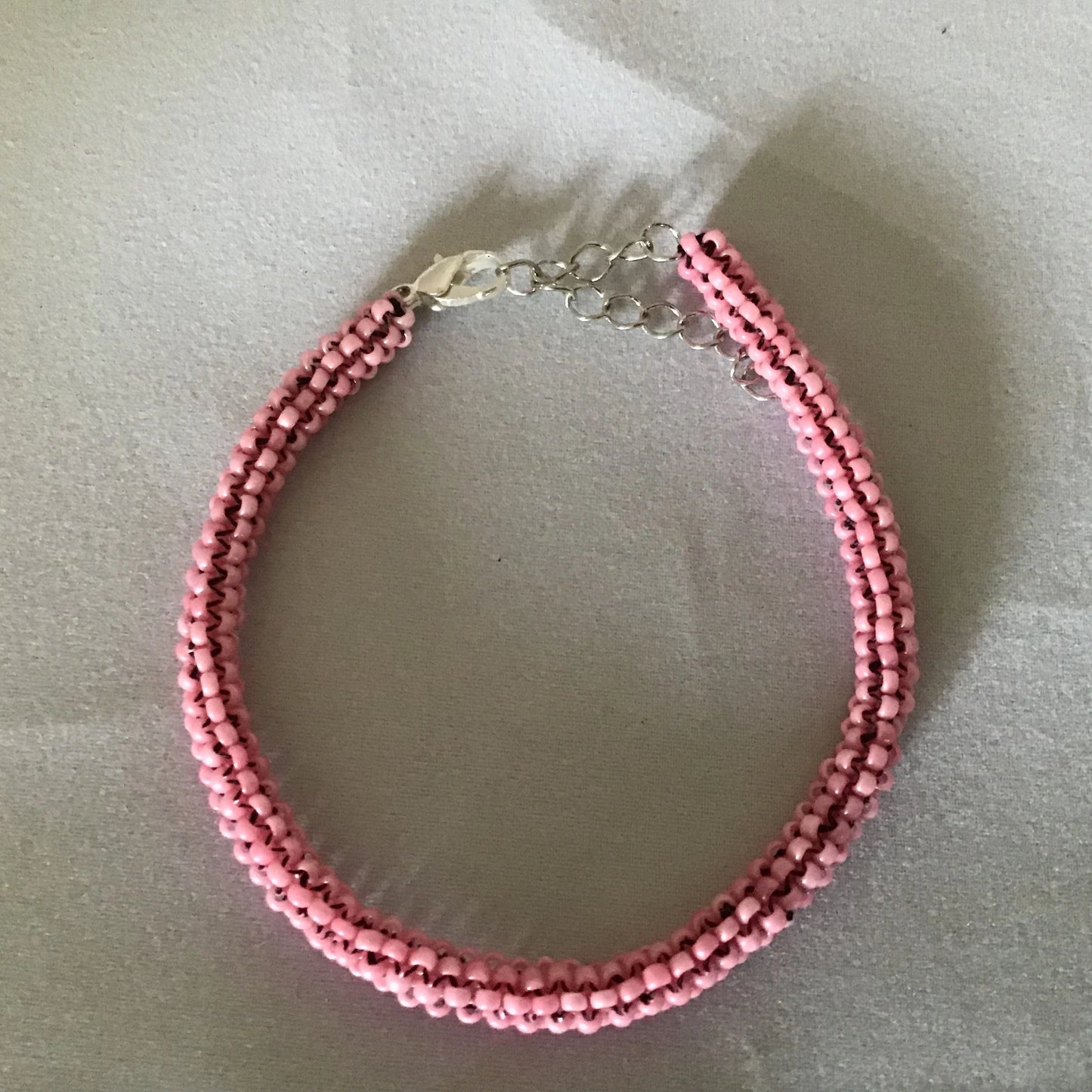 Pink Tubular Peyote Bracelet